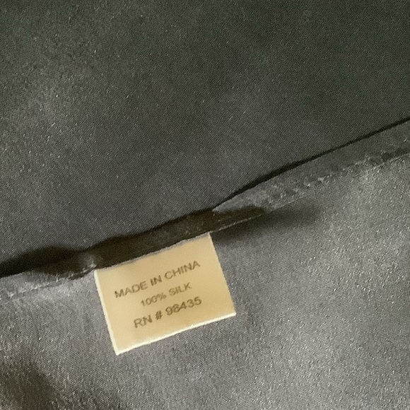 Silk Four Color Block Print Square Scarf - Picture 5 of 5